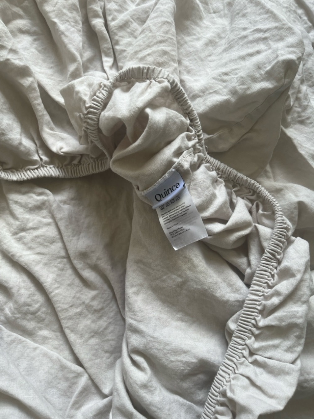 Quince king linen fitted sheet set in flax - Picture 4 of 4